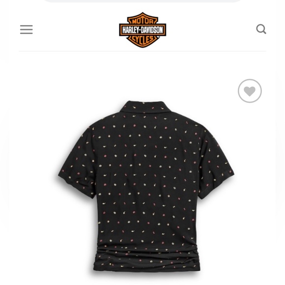 Harley-Davidson Tie Front print button down embroidered shirt blouse top 🏍️🦜 - Picture 3 of 10